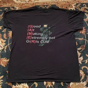 Y2K HUMOR "YEAH... I'M A GAMER" MASTER CHIEF BACK GRAPHIC SHORT SLEEVE T-SHIRT